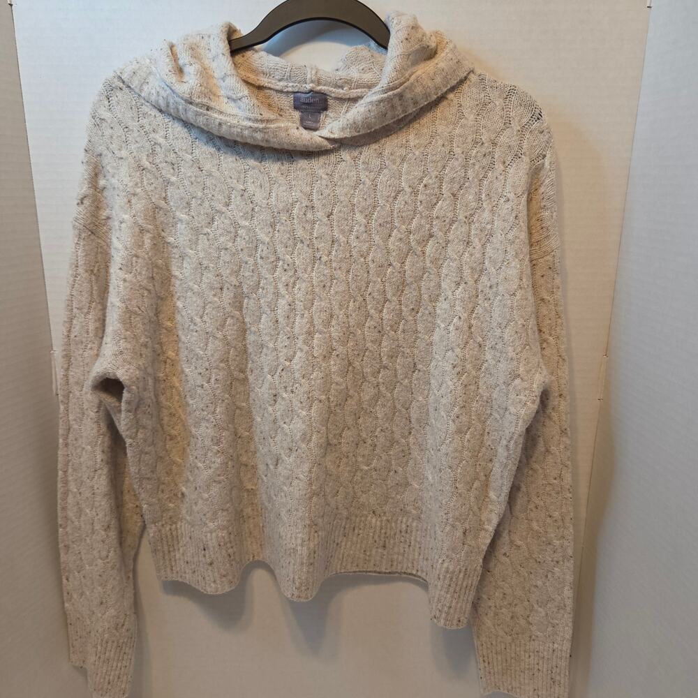 Auden Luxury Collection Cable Knit Crop Sweater Hoodie size L